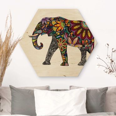 Hexagone en bois - No.651 Elephant Pattern