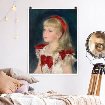Poster reproduction - Auguste Renoir - Mademoiselle Grimprel with red Ribbon