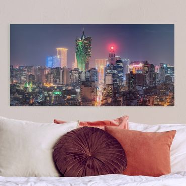 Impression sur toile - Illuminated Night In Macao