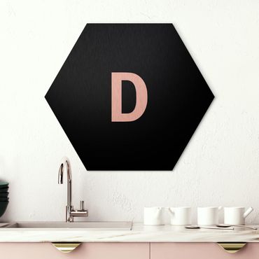 Hexagone en alu Dibond - Letter Black D