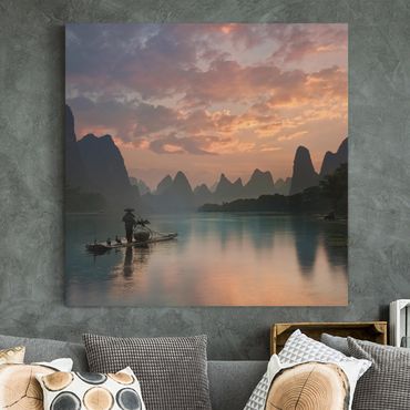 Impression sur toile - Sunrise Over Chinese River