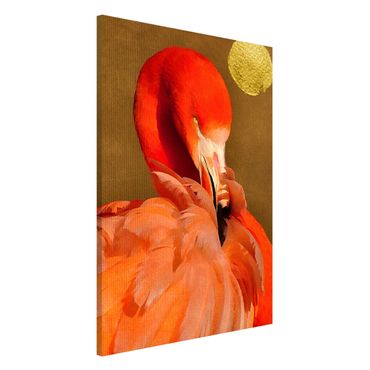 Tableau magnétique - Golden Moon With Flamingo