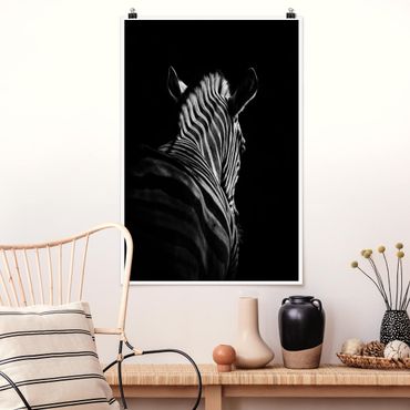 Poster - Dark Zebra Silhouette