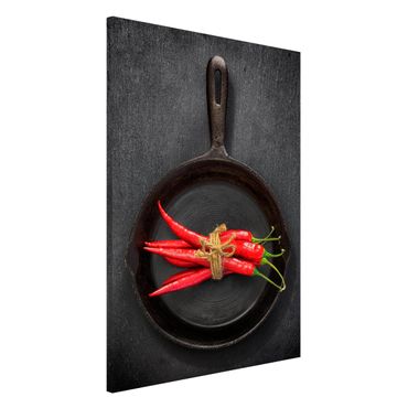 Tableau magnétique - Red Chili Bundles In Pan On Slate