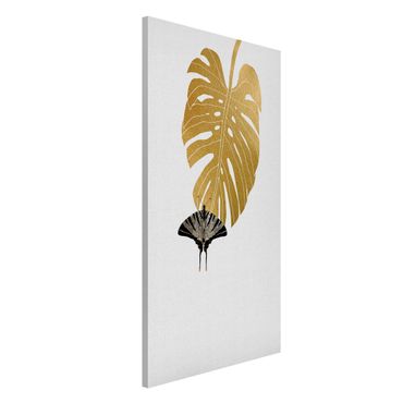 Tableau magnétique - Golden Monstera With Butterfly
