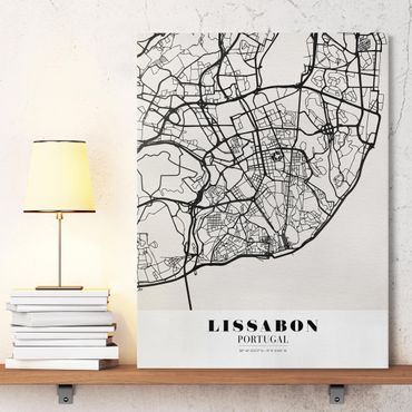 Impression sur toile - Lisbon City Map - Classic