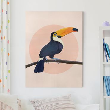 Tableau sur toile - Illustration Bird Toucan Painting Pastel