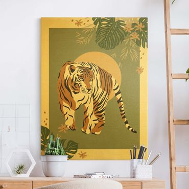 Tableau sur toile or - Safari Animals - Tiger