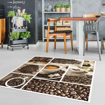 Vinyl Floor Mat - Coffee Collage - Square Format 1:1