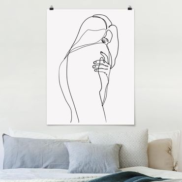 Poster - Line Art Nude Shoulder Black And White
