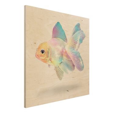 Impression sur bois - Fish In Pastel