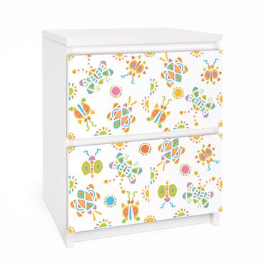 Papier adhésif pour meuble IKEA - Malm commode 2x tiroirs - Butterfly Illustrations