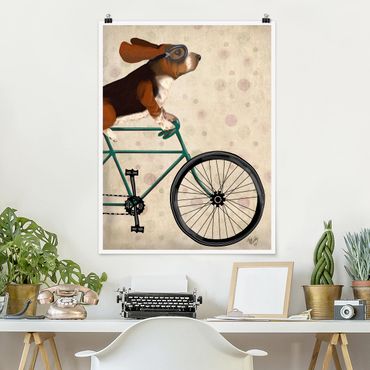 Poster chambre enfant - Cycling - Basset On Bike