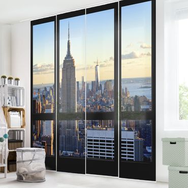Set de panneaux coulissants - New York Window View Of The Empire State Building