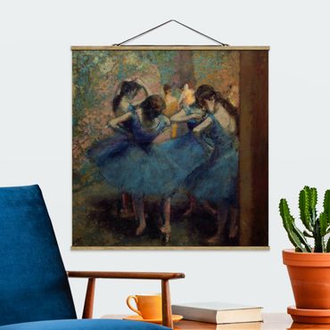 Tableau en tissu avec porte-affiche - Edgar Degas - Blue Dancers