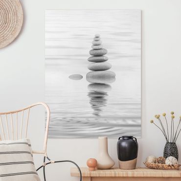 Impression sur toile - Stone Tower In Water Black And White