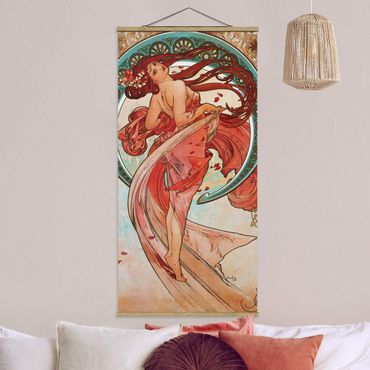 Tableau en tissu avec porte-affiche - Alfons Mucha - Four Arts - Dance