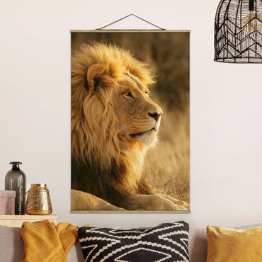 Tableau en tissu avec porte-affiche - King Lion