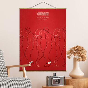 Tableau en tissu avec porte-affiche - Film Poster Grease