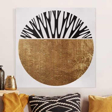 Impression sur toile - Abstract Shapes - Golden Circle
