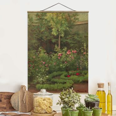 Tableau en tissu avec porte-affiche - Camille Pissarro - A Rose Garden