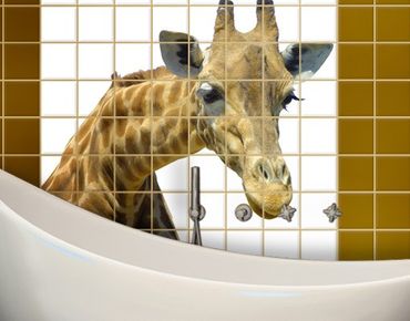 Sticker pour carrelage - Curious Giraffe