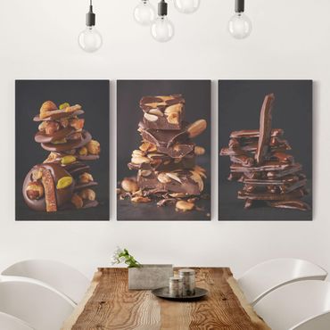 Impression sur toile 3 parties - A stack of chocolate