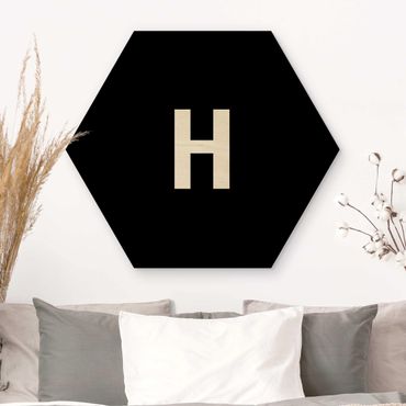Hexagone en bois - Letter Black H