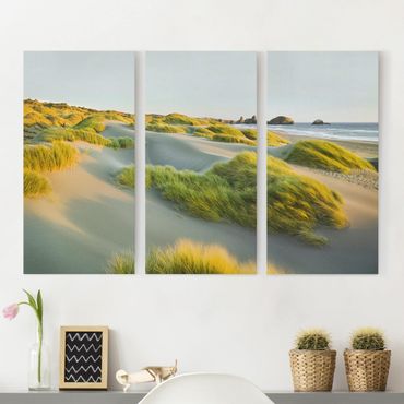 Impression sur toile 3 parties - Dunes And Grasses At The Sea