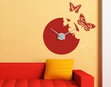 Sticker mural horloge - Clock No.AC24 Butterfly