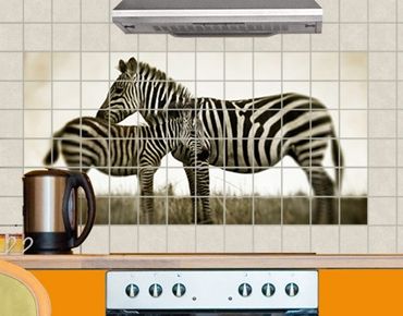 Sticker pour carrelage - Zebra Couple