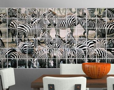Sticker pour carrelage - Zebra Herd