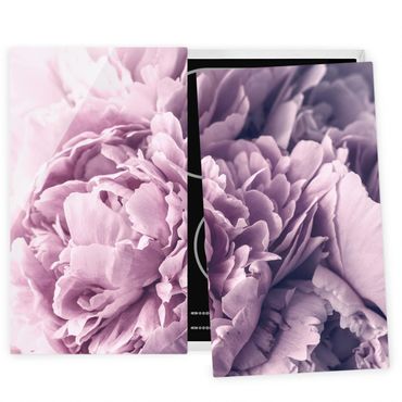 Cache plaques de cuisson en verre - Purple Peony Blossoms