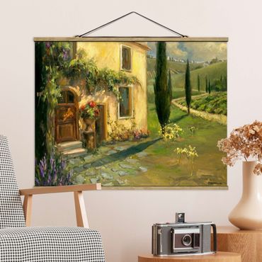 Tableau en tissu avec porte-affiche - Italian Countryside - Cypress