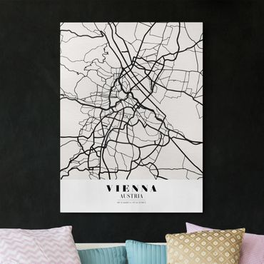 Impression sur toile - Vienna City Map - Classic