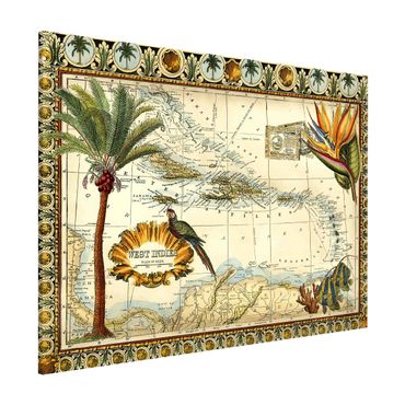 Tableau magnétique - Vintage Tropical Map West Indies