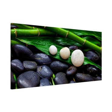 Tableau magnétique - Green Bamboo With Zen Stones
