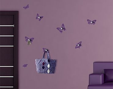 Sticker mural porte-manteau - No.IS120 Butterflies