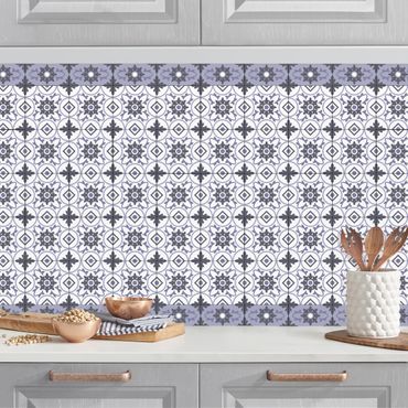 Revêtement mural cuisine - Geometrical Tile Mix Flower Purple