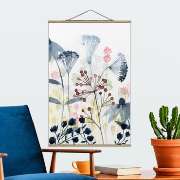Tableau en tissu avec porte-affiche - Wildflower Watercolour I
