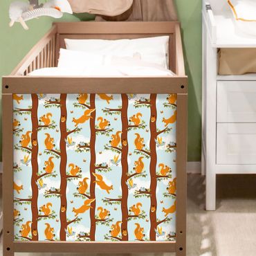 Papier adhésif pour meuble - Cute Kids Pattern With Squirrels And Baby Birds