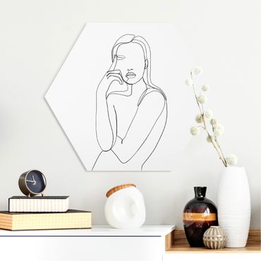 Hexagone en forex - Line Art Pensive Woman Black And White