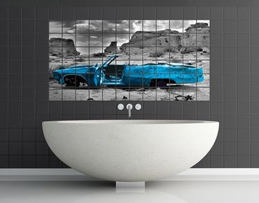 Sticker pour carrelage - Turquoise Cadillac
