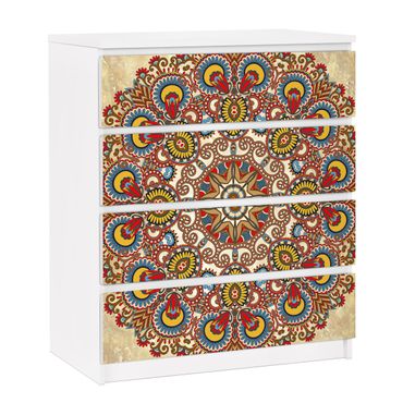Papier adhésif pour meuble IKEA - Malm commode 4x tiroirs - Coloured Mandala