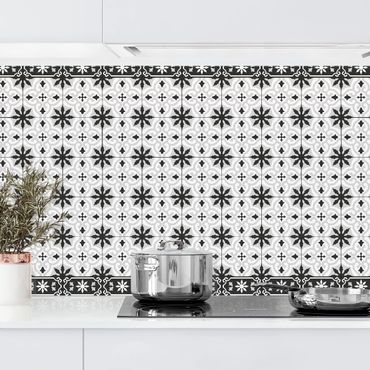 Revêtement mural cuisine - Geometrical Tile Mix Cross Black
