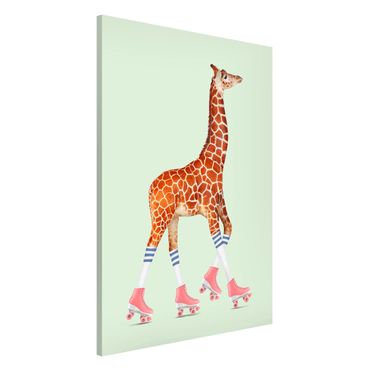 Tableau magnétique - Giraffe With Roller Skates