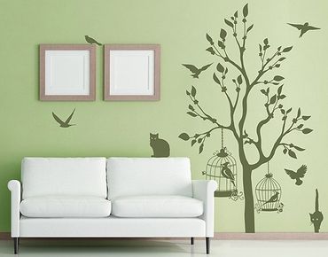 Sticker mural - Wall Decal no.RS57 Cats And Birds II