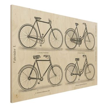 Impression sur bois - Vintage Poster Bicycles