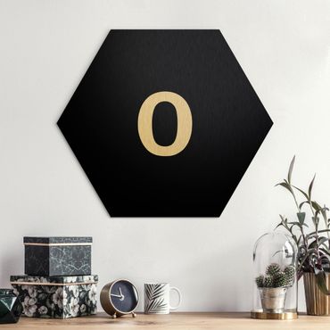 Hexagone en alu Dibond - Letter Black O