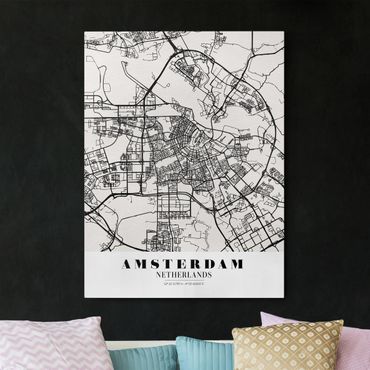 Impression sur toile - Amsterdam City Map - Classic